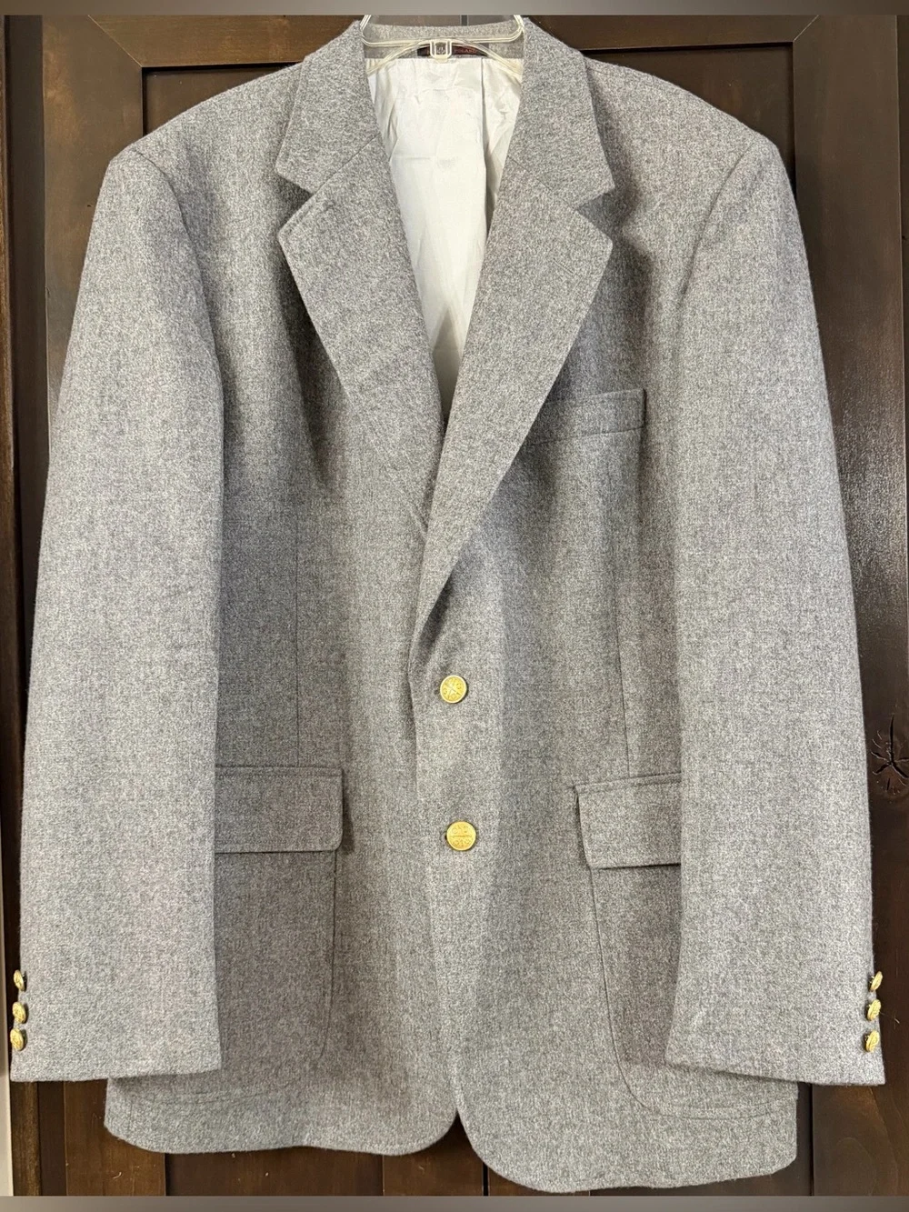 Vintage Brookcraft 100% Wool Gray single-breasted Blazer Sz 42